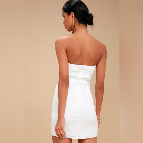 NWT Lulus Make You Mine White Strapless Mini Dress - Small - Picture 2 of 13